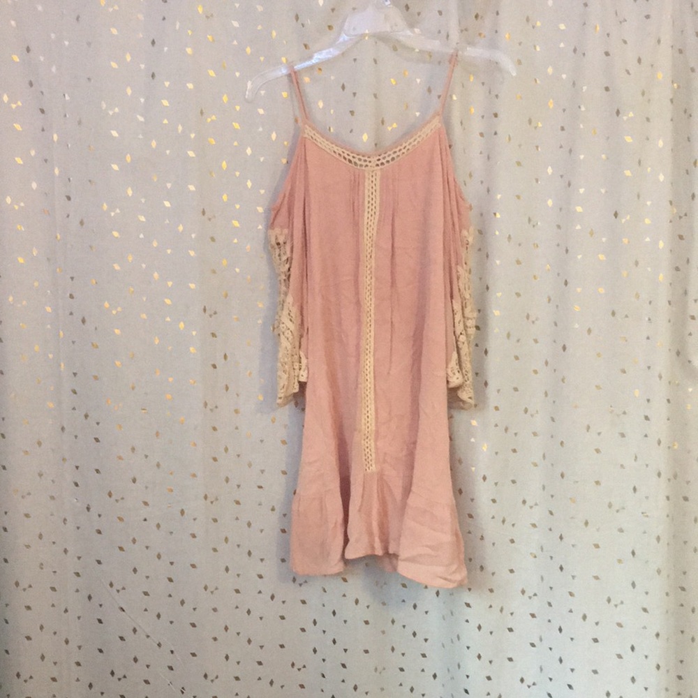 Off the shoulder pink dress